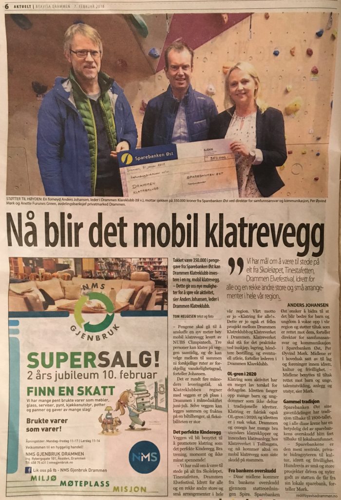 DKK får støtte til å kjøpe en mobil klatrevegg